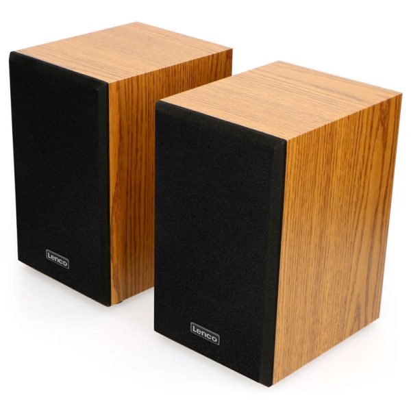 Lenco LS-300 Belt Drive Bluetooth Turntable and HiFi Speakers Pair Wood Fashion