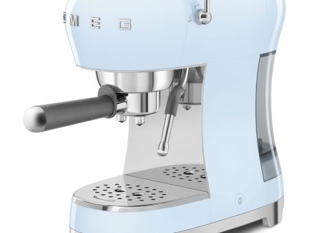 Smeg ECF02PBUK 50s Retro Style Espresso Coffee Machine with Steam Wand Pastel Blue For Cheap