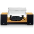 Lenco LS-300 Belt Drive Bluetooth Turntable and HiFi Speakers Pair Wood Fashion